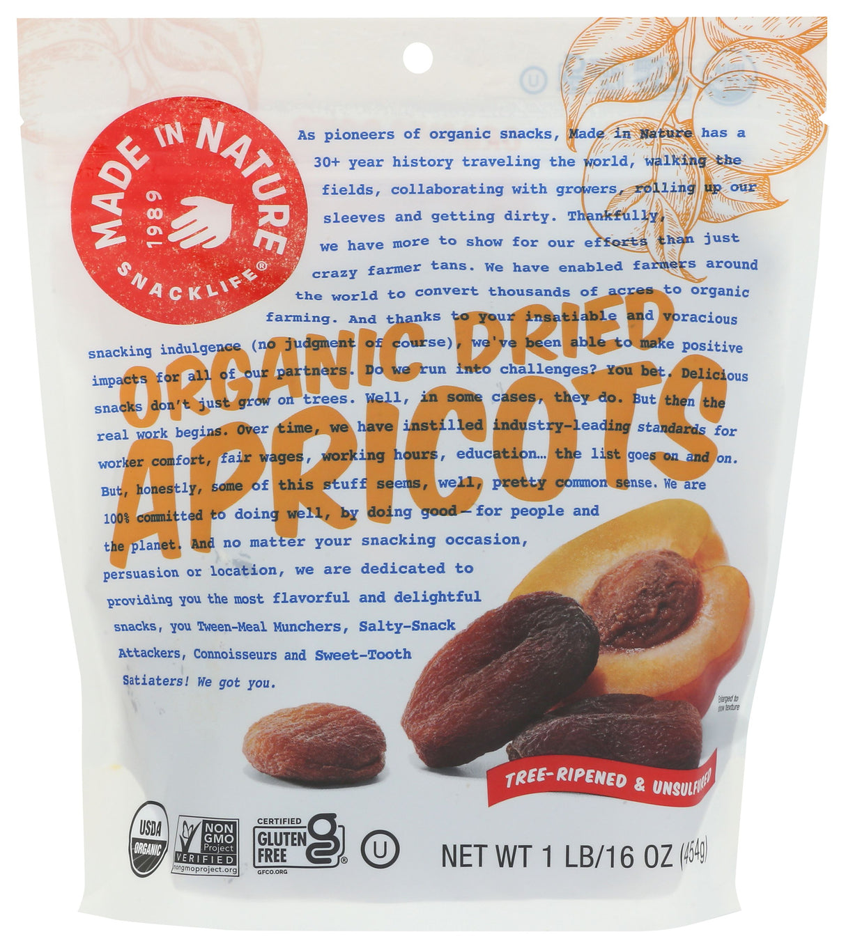 Made In Nature Dried Apricots 16oz